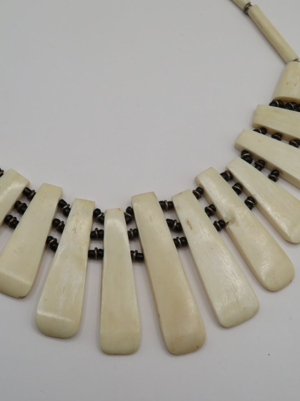 Bone Tribal Bib Choker Necklace - Picture 4 of 10